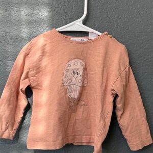 Kids Mushroom Graphic Top - Peach